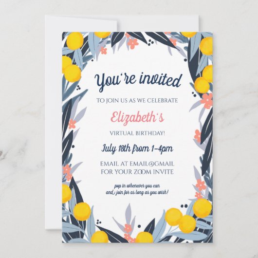 トロピカルノーツ バーチャル誕生日パーティー 招待状 (正面)