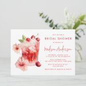 トロピカルハイビスカスさくらんぼカクテルブライダルシャワー 招待状 (スタンド正面)
