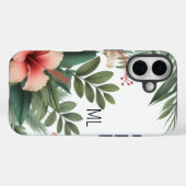 トロピカルハイビスカスの花のモノグラムアイランドデザイン Case-Mate iPhoneケース (裏面 (横))