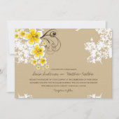 トロピカルハイビスカスイエロールアウ（ハワイ式宴会）ビーチ結婚式招待状 招待状 (正面)