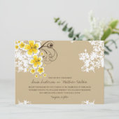 トロピカルハイビスカスイエロールアウ（ハワイ式宴会）ビーチ結婚式招待状 招待状 (スタンド正面)