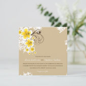 トロピカルハイビスカスイエロールアウ（ハワイ式宴会）ビーチ結婚式招待状 招待状 (スタンド正面)