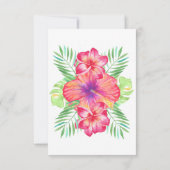 トロピカルハイビスカスウォーターカラービーチ結婚式RSVP 招待状 (裏面)