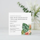 トロピカルハイビスカスウォーターカラー結婚式招待状 招待状 (スタンド正面)