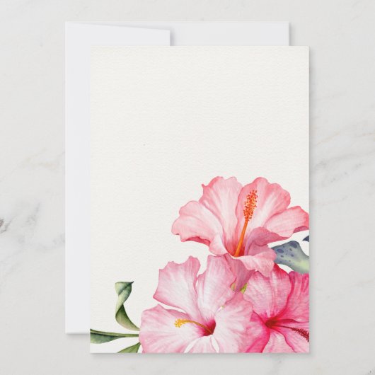 トロピカルハイビスカスサマーブライダルシャワー 招待状 (裏面)