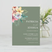 トロピカルハイビスカスデスティネーションウェディング招待状 招待状 (スタンド正面)
