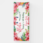 トロピカルハイビスカスハワイアンアロハバースデーパーティー 横断幕 (縦)