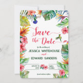 トロピカルハイビスカスハワイアンウェディングザデー セーブザデート (正面)