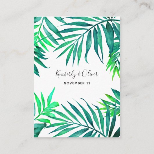 トロピカルハイビスカスハワイアンビーチ結婚式 エンクロージャーカード (裏面)