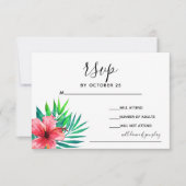 トロピカルハイビスカスハワイアンビーチ結婚式 出欠カード (正面)