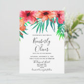 トロピカルハイビスカスハワイアンビーチ結婚式 招待状 (スタンド正面)