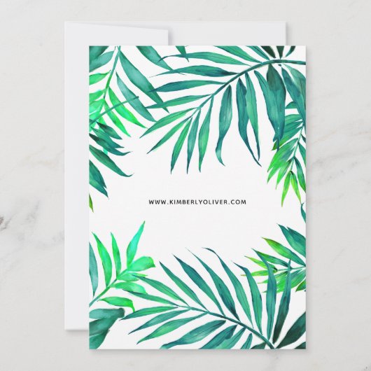 トロピカルハイビスカスハワイアンビーチ結婚式 招待状 (裏面)