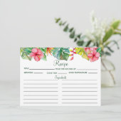 トロピカルハイビスカスハワイアンブライダルシャワーレシピ エンクロージャーカード (スタンド正面)