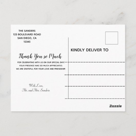 トロピカルハイビスカスハワイアン写真結婚の皆様へ ポストカード (裏面)