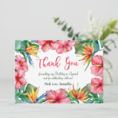 トロピカルハイビスカスハワイアン誕生日サンキューカード サンキューカード (スタンド正面)