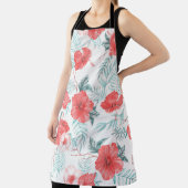 トロピカルハイビスカスパームシームレスプリント エプロン (インサイチュ)