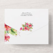 トロピカルハイビスカスビーチオールインワンウェディング オールインワン招待状 (裏面)