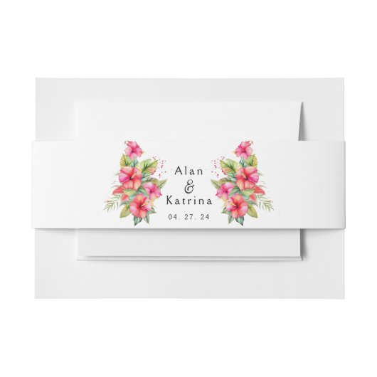 トロピカルハイビスカスビーチ先 招待状ベリーバンド (正面例)