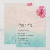 トロピカルハイビスカスビーチ結婚式招待状 招待状 (正面/裏面)