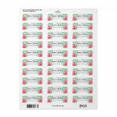 トロピカルハイビスカスフラワーウォータービーチ結婚式 ラベル (フルシート)