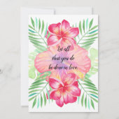 トロピカルハイビスカスフラワーウォータービーチ結婚式 招待状 (裏面)