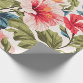 トロピカルハイビスカスフラワーエレガンス ラッピングペーパー (角)