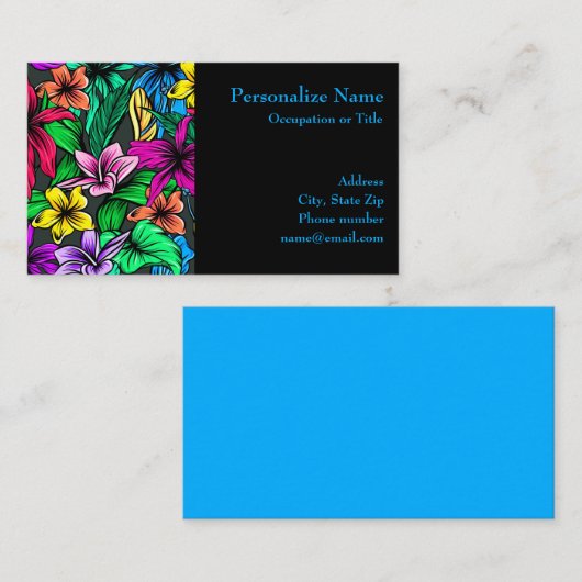 トロピカルハイビスカスフラワーガーデンシンプルエレガンス 名刺 (正面/裏面)