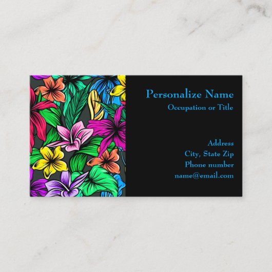 トロピカルハイビスカスフラワーガーデンシンプルエレガンス 名刺 (正面)