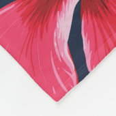 トロピカルハイビスカスフラワーズサマーデザイン フリースブランケット (角)