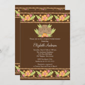 トロピカルハイビスカスフラワーズ&ティキブライダルシャワー 招待状 (正面/裏面)