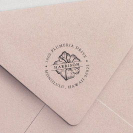 トロピカルハイビスカスフラワーラウンド差出人住所 セルフインキングスタンプ