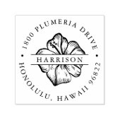トロピカルハイビスカスフラワーラウンド差出人住所 セルフインキングスタンプ (デザイン)