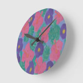 トロピカルハイビスカスフラワー ラウンド壁時計 (傾斜)