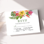 トロピカルハイビスカスフローラパームスウェディングRSVP 出欠カード