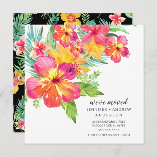 トロピカルハイビスカスフローラ移動発表 招待状 (正面/裏面)