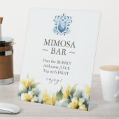 トロピカルハイビスカスブライダルシャワーミモサバー標識 台座サイン (インサイチュ)