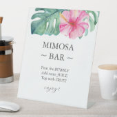 トロピカルハイビスカスブライダルシャワーミモサバー標識 台座サイン (インサイチュ)