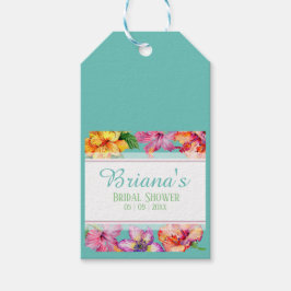 トロピカルハイビスカスブライダルシャワー ギフトタグ