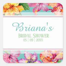 トロピカルハイビスカスブライダルシャワー スクエアシール