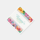 トロピカルハイビスカスブライダルシャワー スタンダードカクテルナプキン (角)