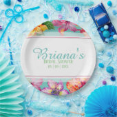 トロピカルハイビスカスブライダルシャワー ペーパープレート (パーティー)