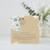 トロピカルハイビスカスブルールアウ（ハワイ式宴会）ビーチ結婚式招待状 招待状 (スタンド正面)