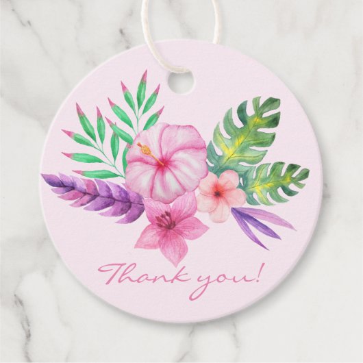 トロピカルハイビスカスブーケ – ありがとう フェイバータグ (正面)