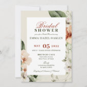 トロピカルハイビスカスボホパステルブライダルシャワー 招待状 (正面)