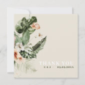 トロピカルハイビスカスボホパステル「ありがとう」カード セーブザデート (正面)