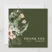 トロピカルハイビスカスボホパステル「ありがとう」カード セーブザデート (正面)