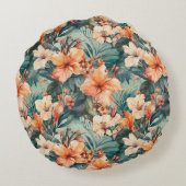トロピカルハイビスカスラウンド装飾用クッション ラウンドクッション (裏面)