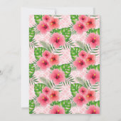 トロピカルハイビスカスルアウ（ハワイ式宴会）カップルのシャワー招待状 招待状 (裏面)