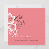 トロピカルハイビスカスルアウ（ハワイ式宴会）ピンクビーチ結婚式招待状 招待状 (裏面)