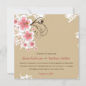 トロピカルハイビスカスルアウ（ハワイ式宴会）ピンクビーチ結婚式招待状 招待状 (正面)